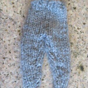 Vintage Hand Knit Grey Pants for 12" Barbie Shape Doll (K732)
